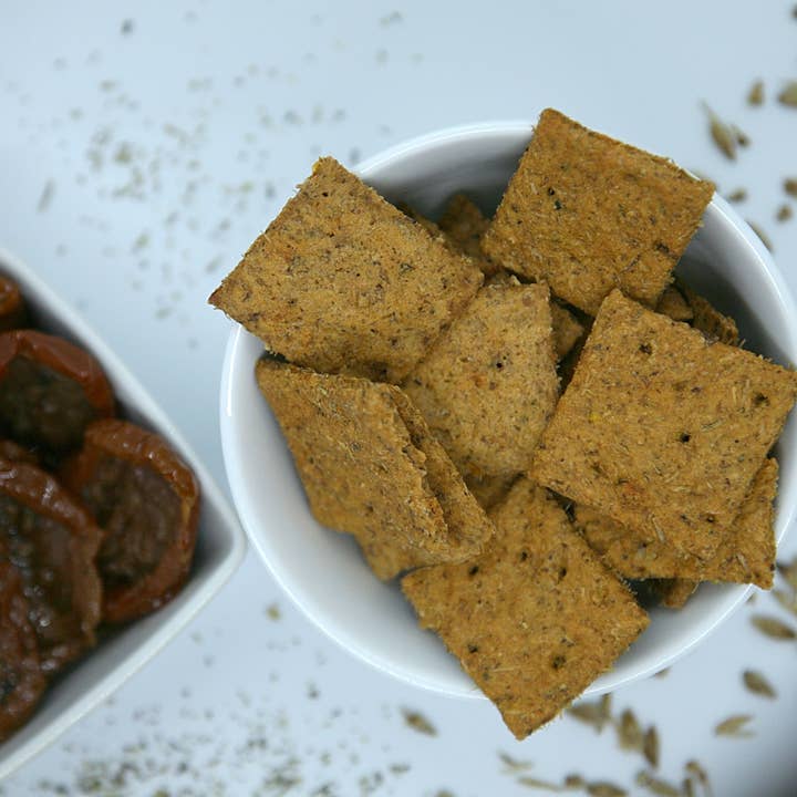 Crackers aux Drêches - Tomates séchées herbes de Provence VR pour la vente par Biscuiterie La Bascule