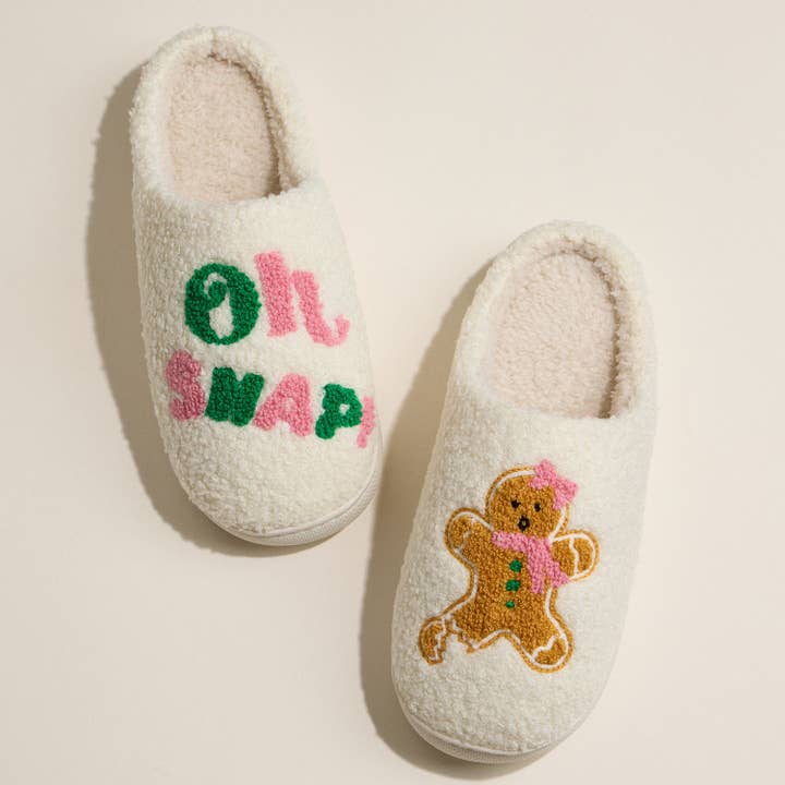 IV Oh Snap! Gingerbread Holiday Slippers for Christmas Gift for wholesale on Faire