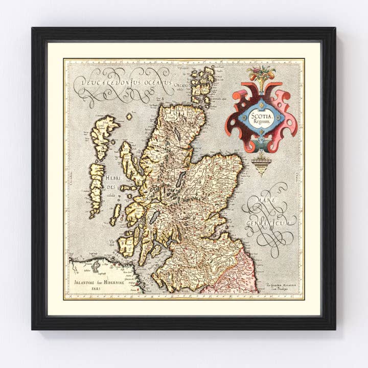 Vintage Map of Scotland 1623 for wholesale by Ted's Vintage Art