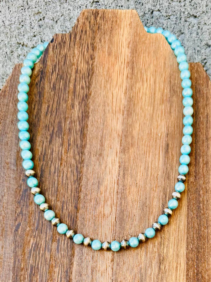 6MM Navajo Pearl Necklace/Pearl Necklace for wholesale by Wild Hancock Creations