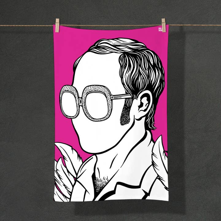 Bold & Noble - Wholesale Tea Towel - 'Elton John' Tea Towel