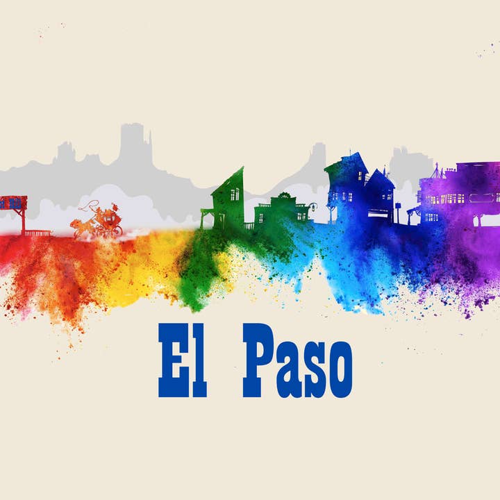 City Of El Paso Skyline Poster Watercolor Art for wholesale by BMS BIZ