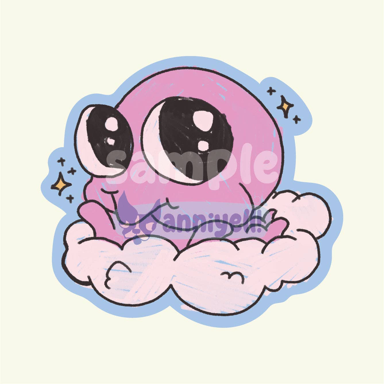 anniyell - Wholesale Sticker - Sticker met gestanste cloud grog1