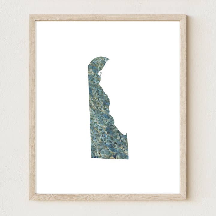 Delaware Painted State Map - 8"x10" ART PRINT for wholesale by Turn-of-the-Centuries