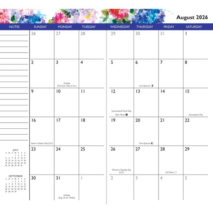 Peter Pauper Press - Wholesale Planner - 2026-27 Hydrangeas 2-Year Pocket Planner3