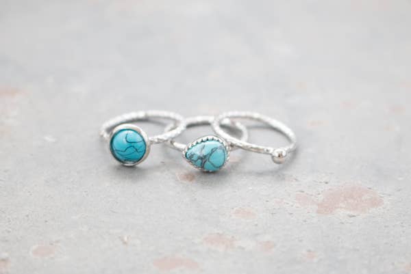 Hipster Row - Vente Bague de cocktail/de cérémonie - Collection de bagues Turquoise5