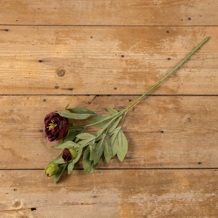 Ragon House - Venta al por mayor Flores artificiales - RAMA DE ROSA BURDEOS DE 27"2