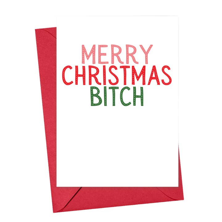 Funny Christmas Card Bitch Funny Holiday Cards Greeting Card for wholesale by R is for Robo