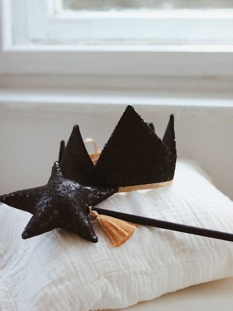 “Black Sequins” Wand for wholesale by Moi Mili