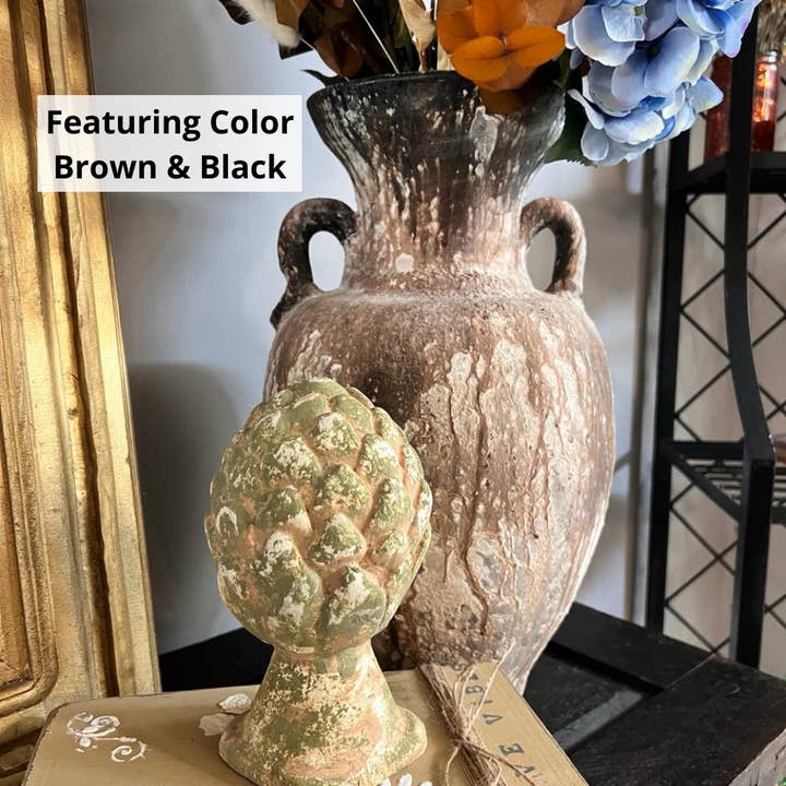 Vaso in argilla Minerva a due alette, 45,7 cm per la vendita all'ingrosso da parte di ClayRoot Artisan Studio