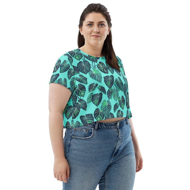Philodendron gloriosum - Women's Crop Top Tee for wholesale by Inspired Botanical Design