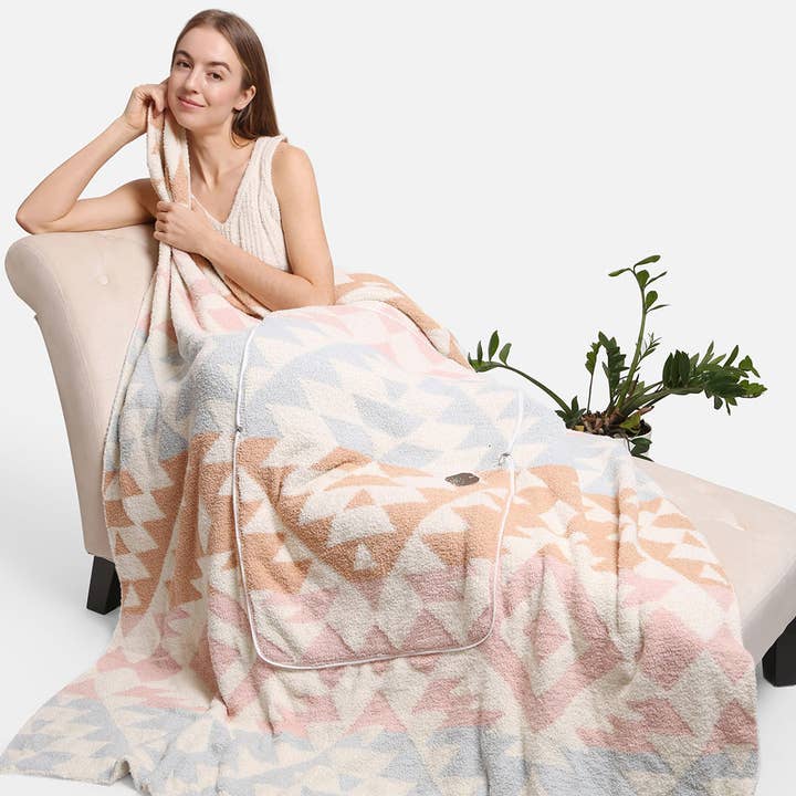 Fashion City - Wholesale Decoratiedeken - 2 in 1 Boho Tribal Print Sierdeken en kussen9