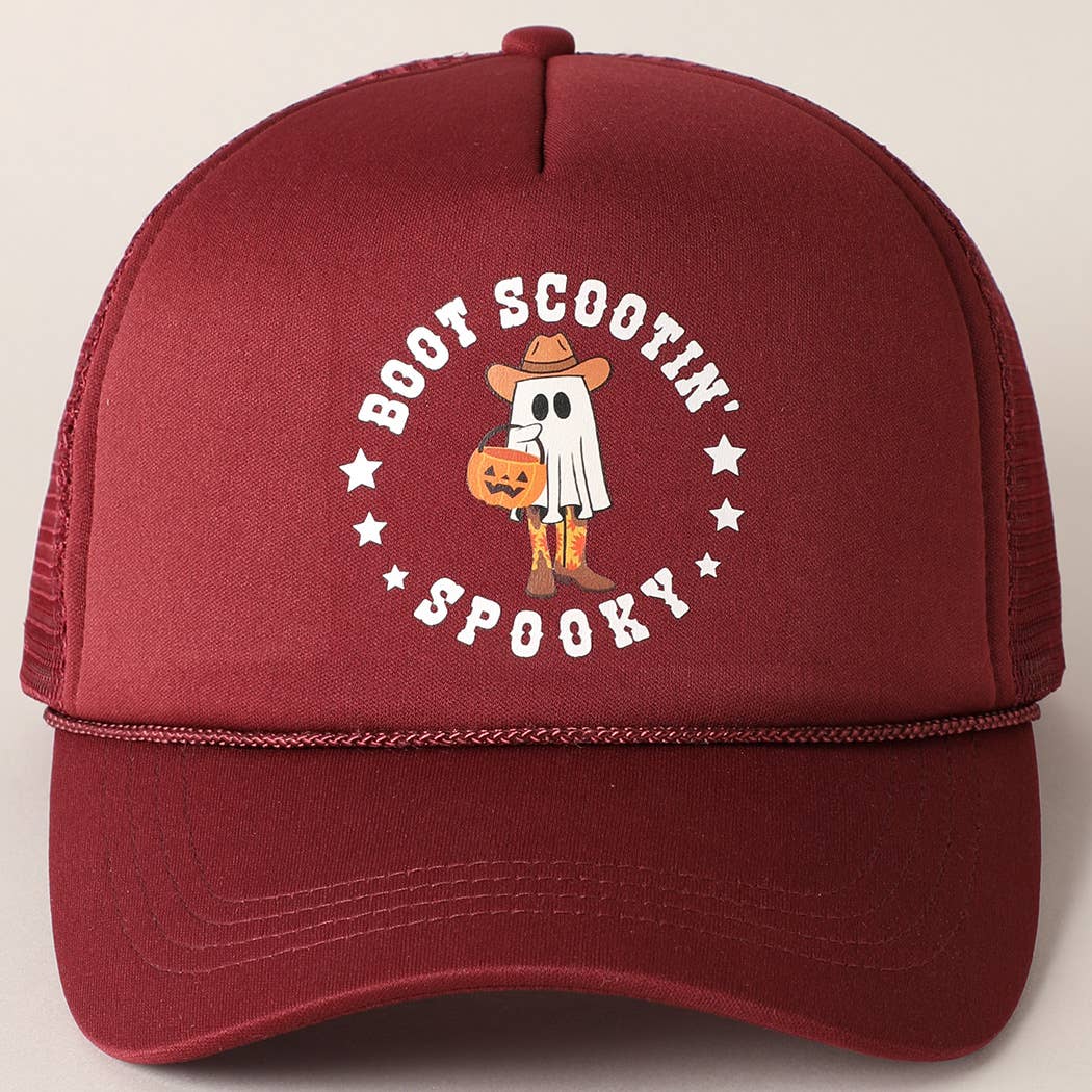 Fashion City - Wholesale Trucker Hat - Unisex - Boot Scootin' Spooky Print Halloween Trucker Hat2