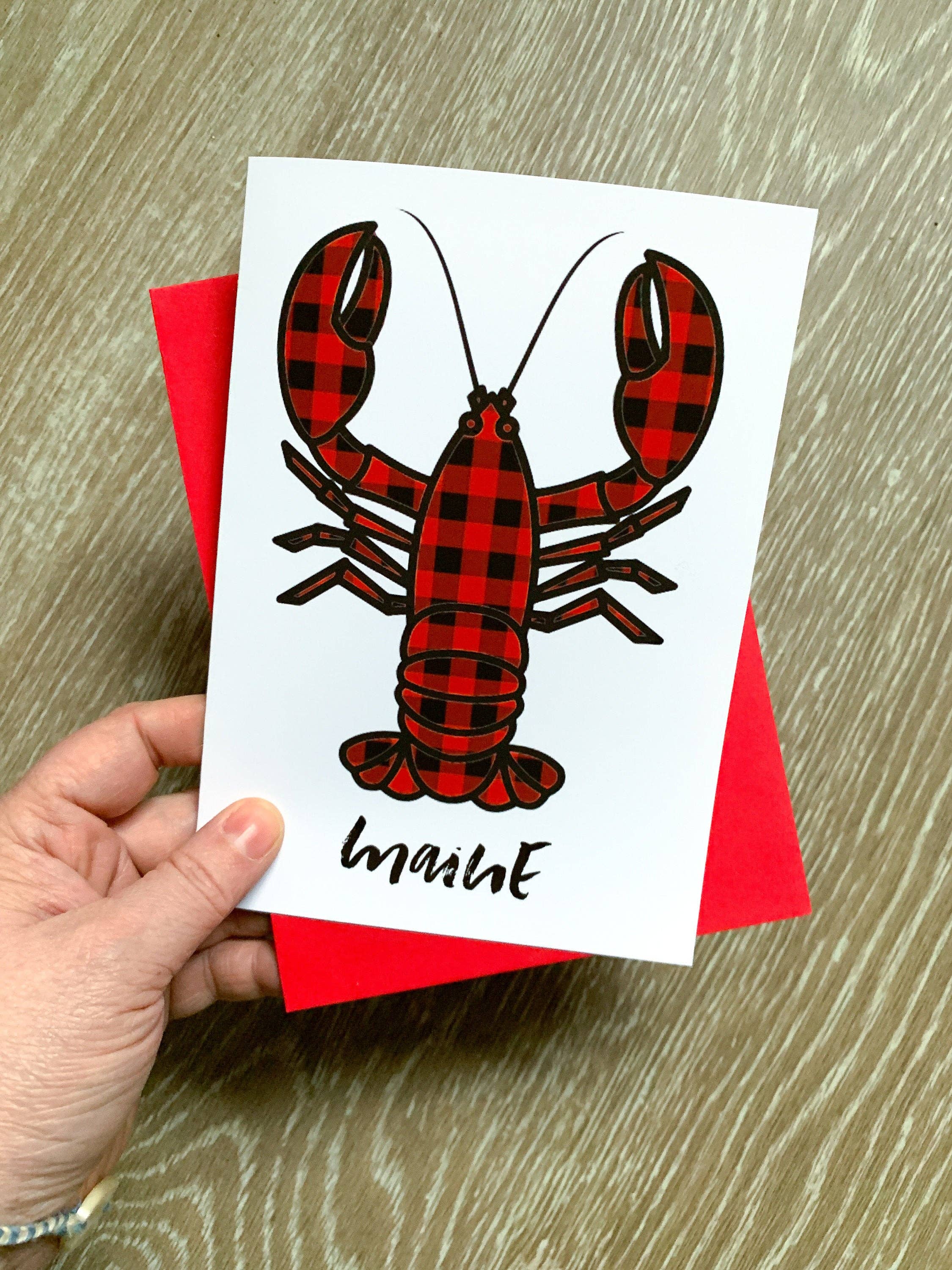 Stone Donut Design, LLC - Vendita all'ingrosso Biglietti di auguri generici - Biglietto divertente fatto a mano a quadri con aragosta del Maine4