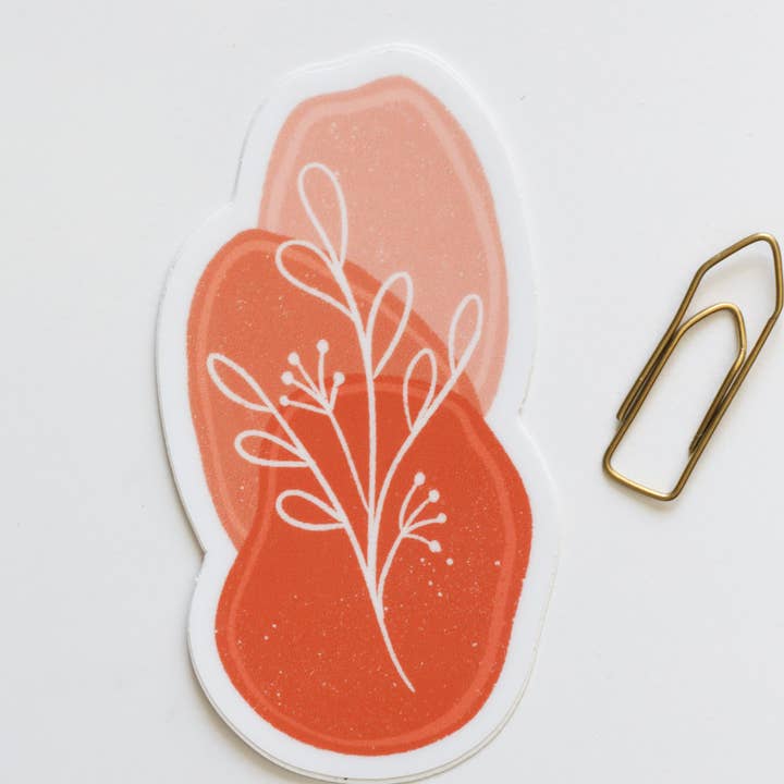 Perzik en roze abstracte bohotaksticker voor wholesale door Lemon Milk Paper Co