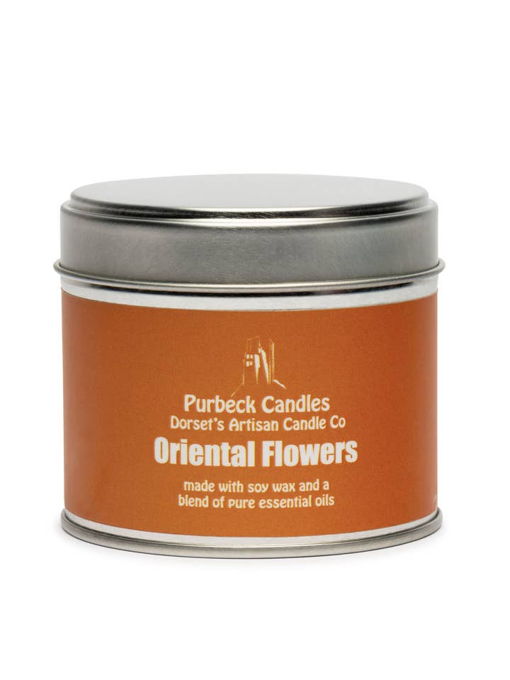 Signature Range Candle in a Tin - Oriental Flower for wholesale by Purbeck Candles