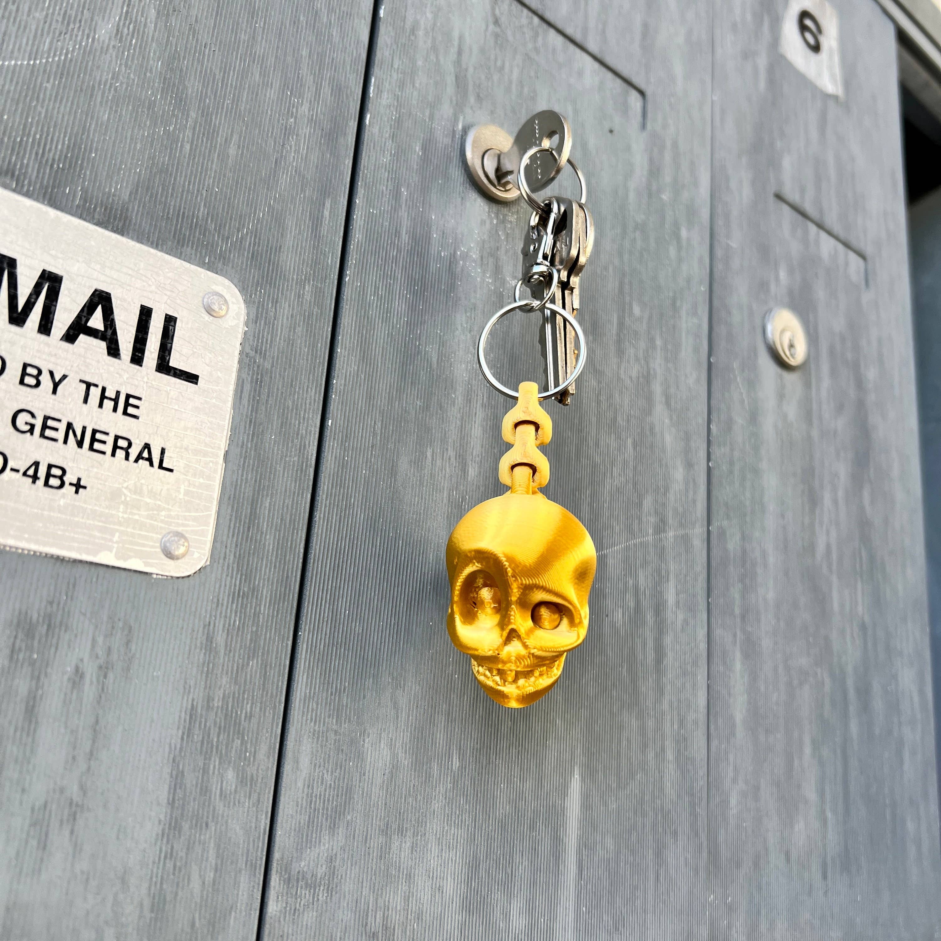 NumanPrints – wholesale Nyckelring - Unisex – Skull KeyChain Flexi Spine 3D-tryckt tryck med5