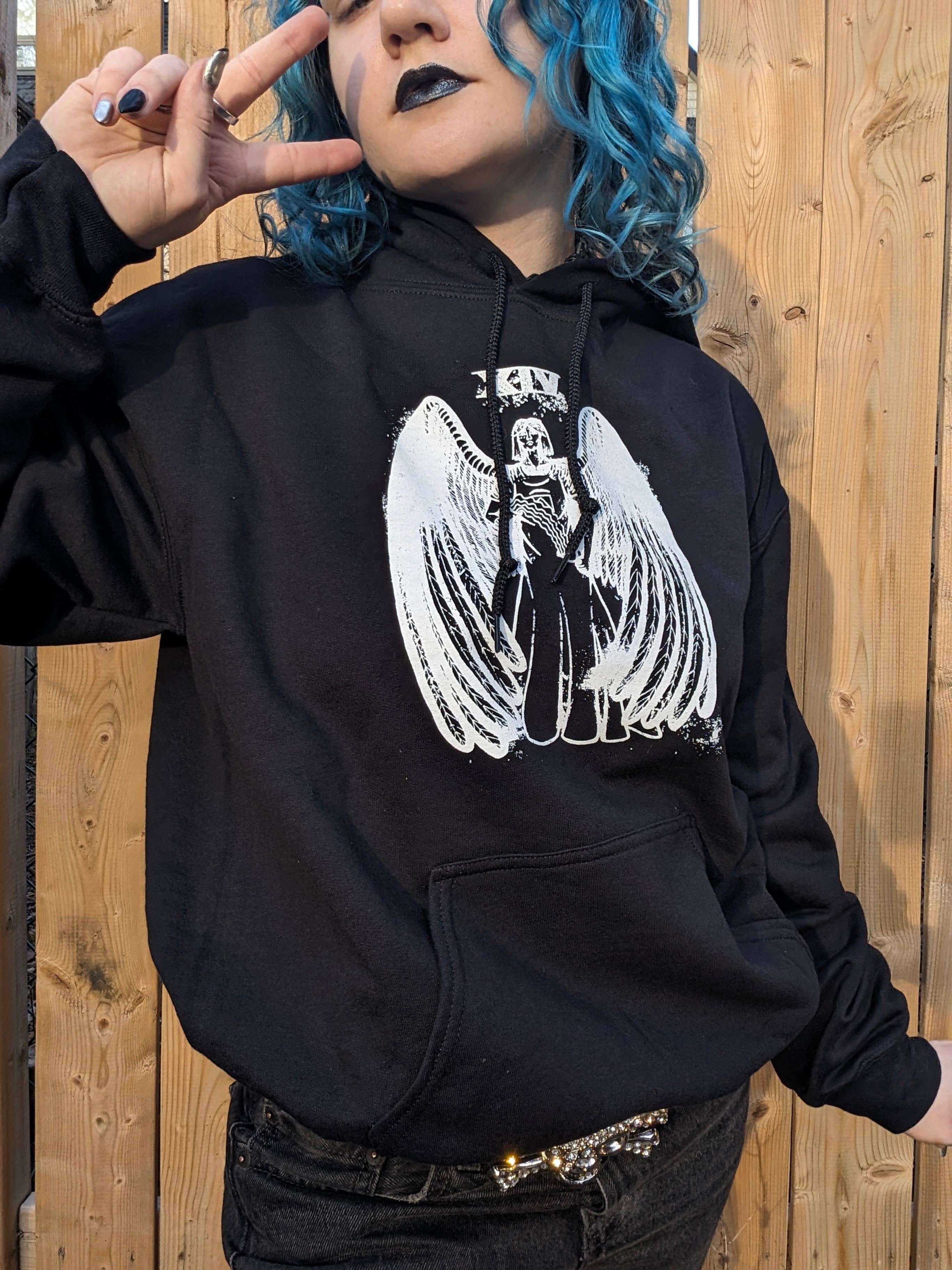 RaccoonGuts - Wholesale Hoodie - Women's - Temperance Gothic Alt Tarot Printed Pullover Hoodie1