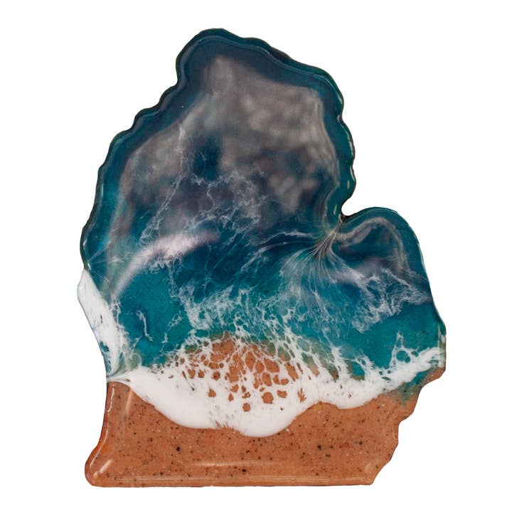 Michigan Mitten Beach Coaster for wholesale by Resin Vibes by MB