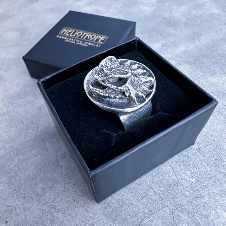 Horned Lizard Skull Ring for wholesale by HELIOTROPE