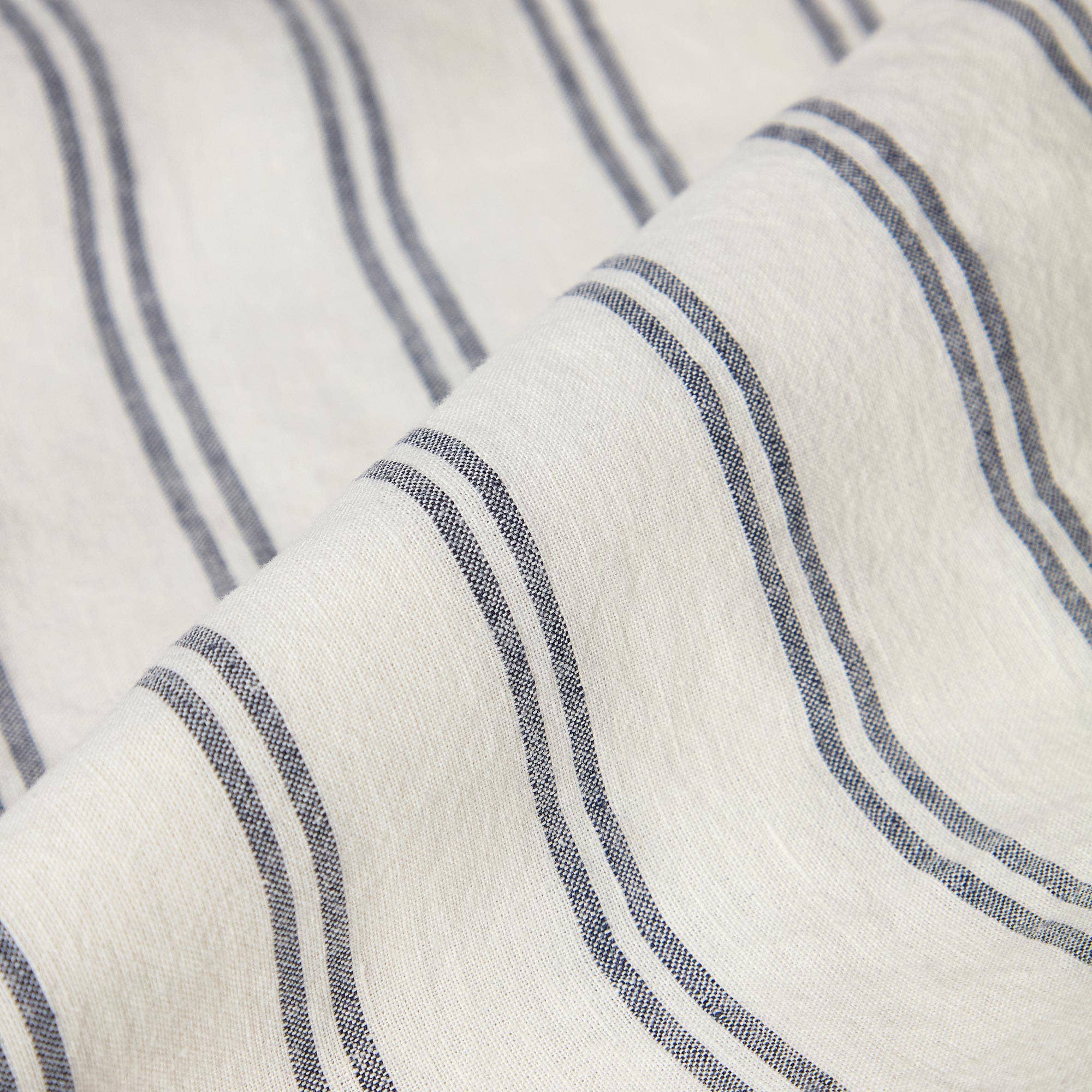 Piglet in Bed USA - Wholesale Fitted Sheet - Ivory Kemptown Stripe Linen Blend Fitted Sheet1