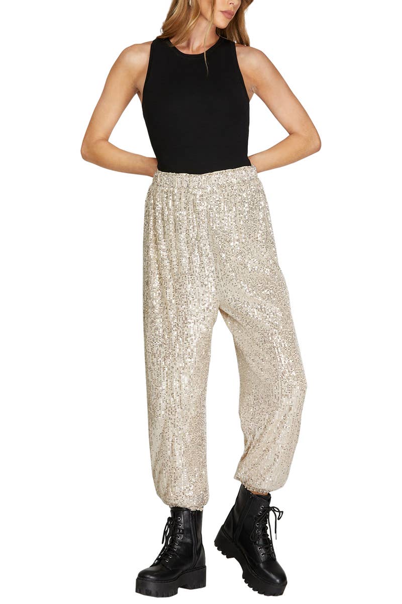 Vanilla Monkey - Wholesale Pants - Women's - Sequin Jogger Pants0