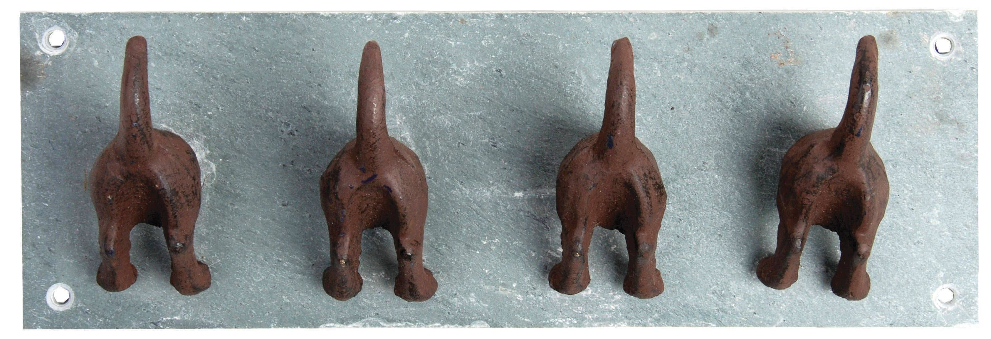 Esschert Design USA - Wholesale Wall Hook - Dog Tail Hook, Cast Iron, Antique Brown/Slate2