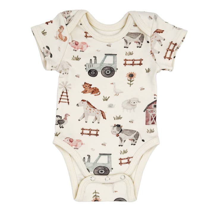 Earthy - Vente Body (sans pieds) – bébé - Body pour bébé à manches courtes en coton biologique, Dusty1
