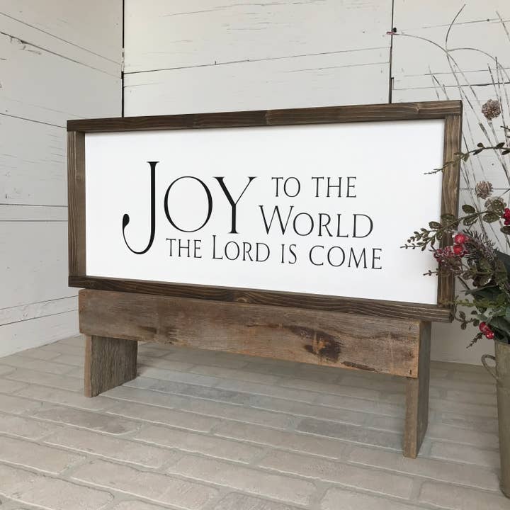 Joy to the World Handmade Wood Sign for wholesale by Mindy's Gazebo