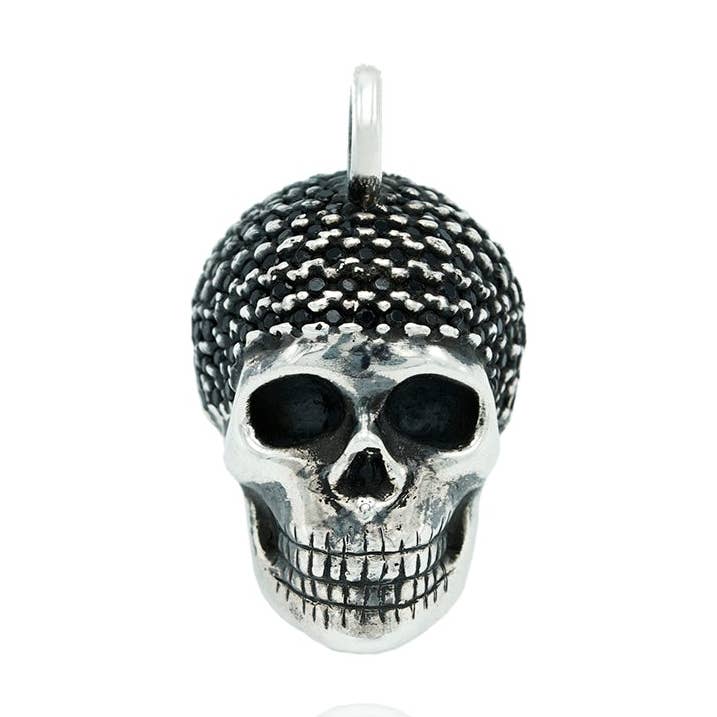 Black Pave Scull Pendant for wholesale by Georgina Jewelry