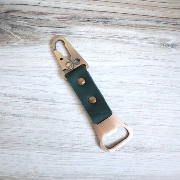Blu Mountain Co - Wholesale Bottle/Wine Opener - Carabiner Leather Bottle Opener Keychain2