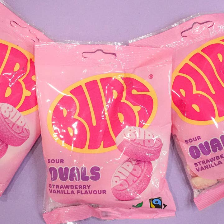 Bubs Strawberry/Vanilla Goody Bags (12/box) for wholesale by Sukar Swedish Candy