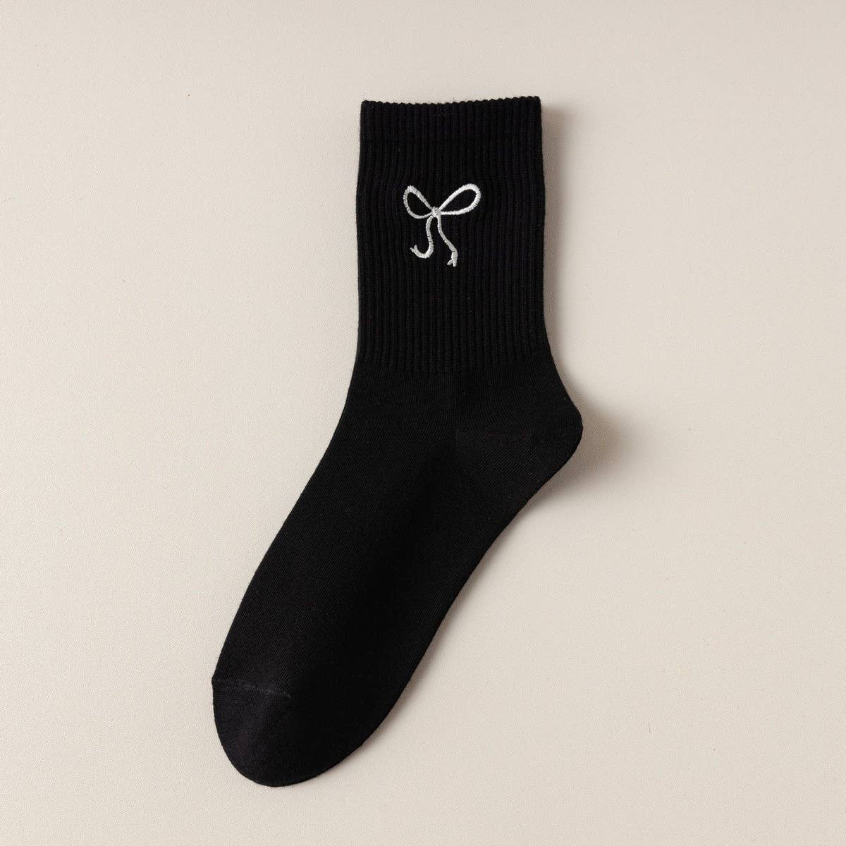 ACCITY - Wholesale Socks - Women's - WOMEN'S EMBROIDERED BOW CREW SOCKS_CWMS09210