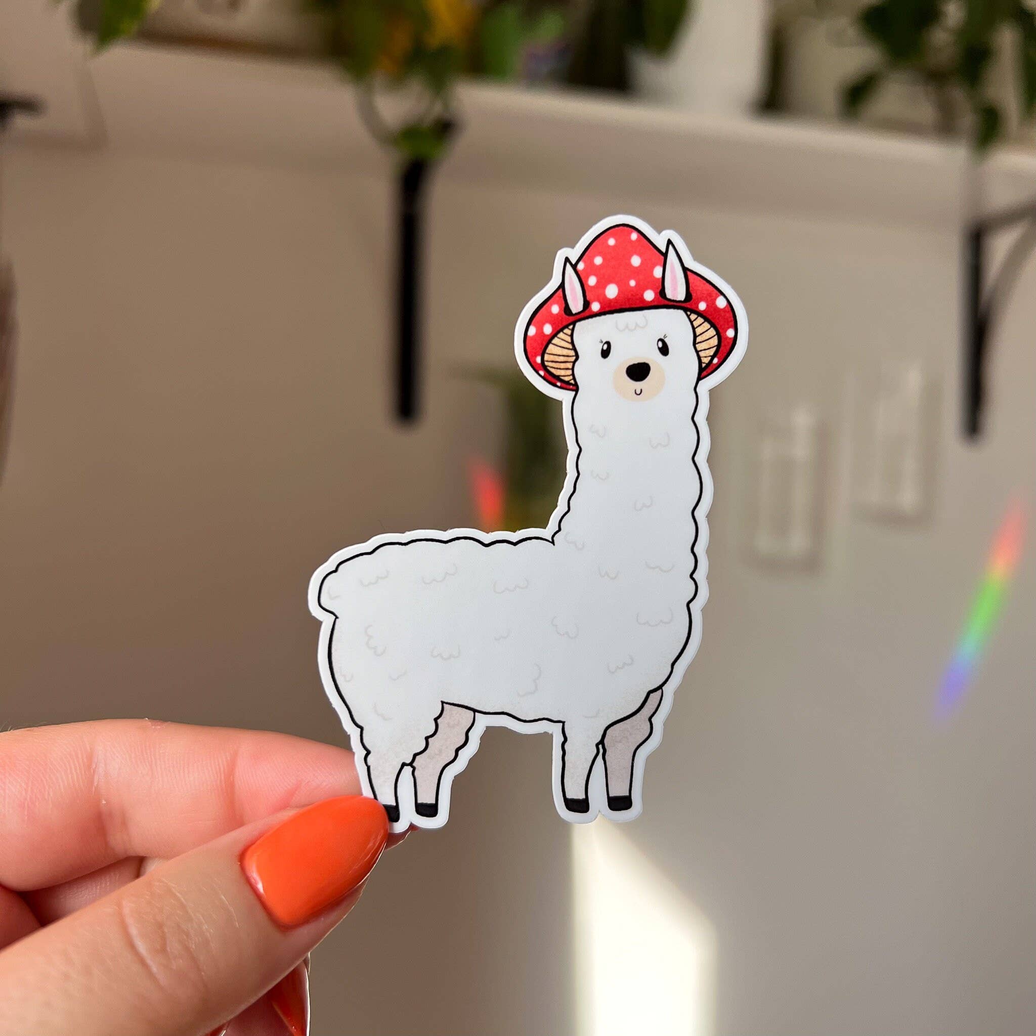 Crescent Sun Studio - Vendita all'ingrosso Adesivo - Adesivo in alpaca a forma di fungo, simpatico adesivo con animali da fattoria1