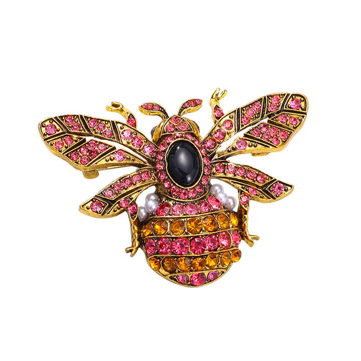 Vintage Rhinestone Bee Brooch, Insect Pins for wholesale on Faire3