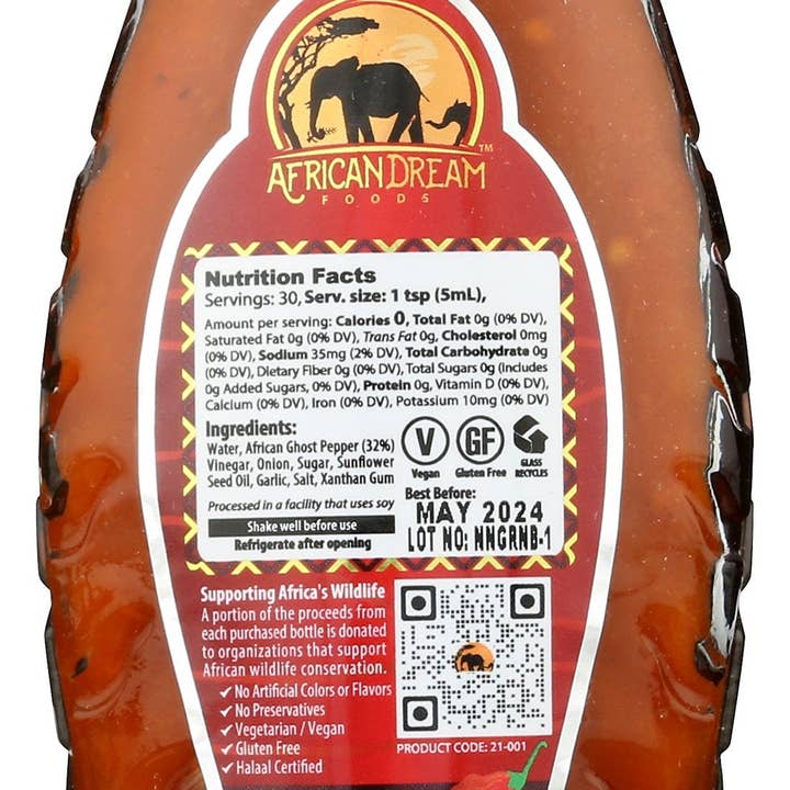 Everyday Supply Co - Wholesale Hot Sauce - AFRICAN DREAM FOODS SAUCE AFR GHOST PEPPER - Case of 61