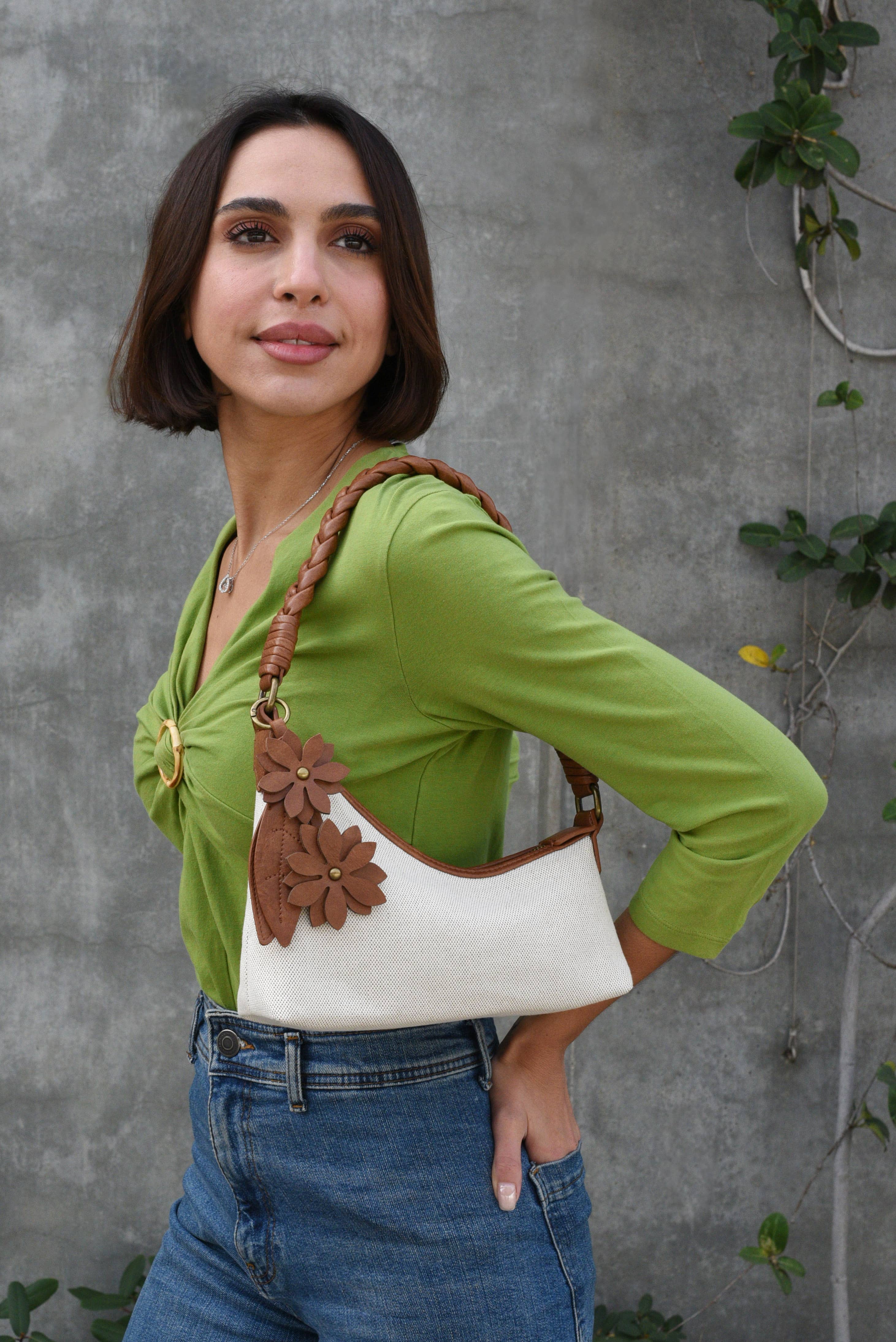 Liz Soto Handbags - Wholesale Shoulder Bag - Women's - Riley 3328 Linen shoulder or crossbody5