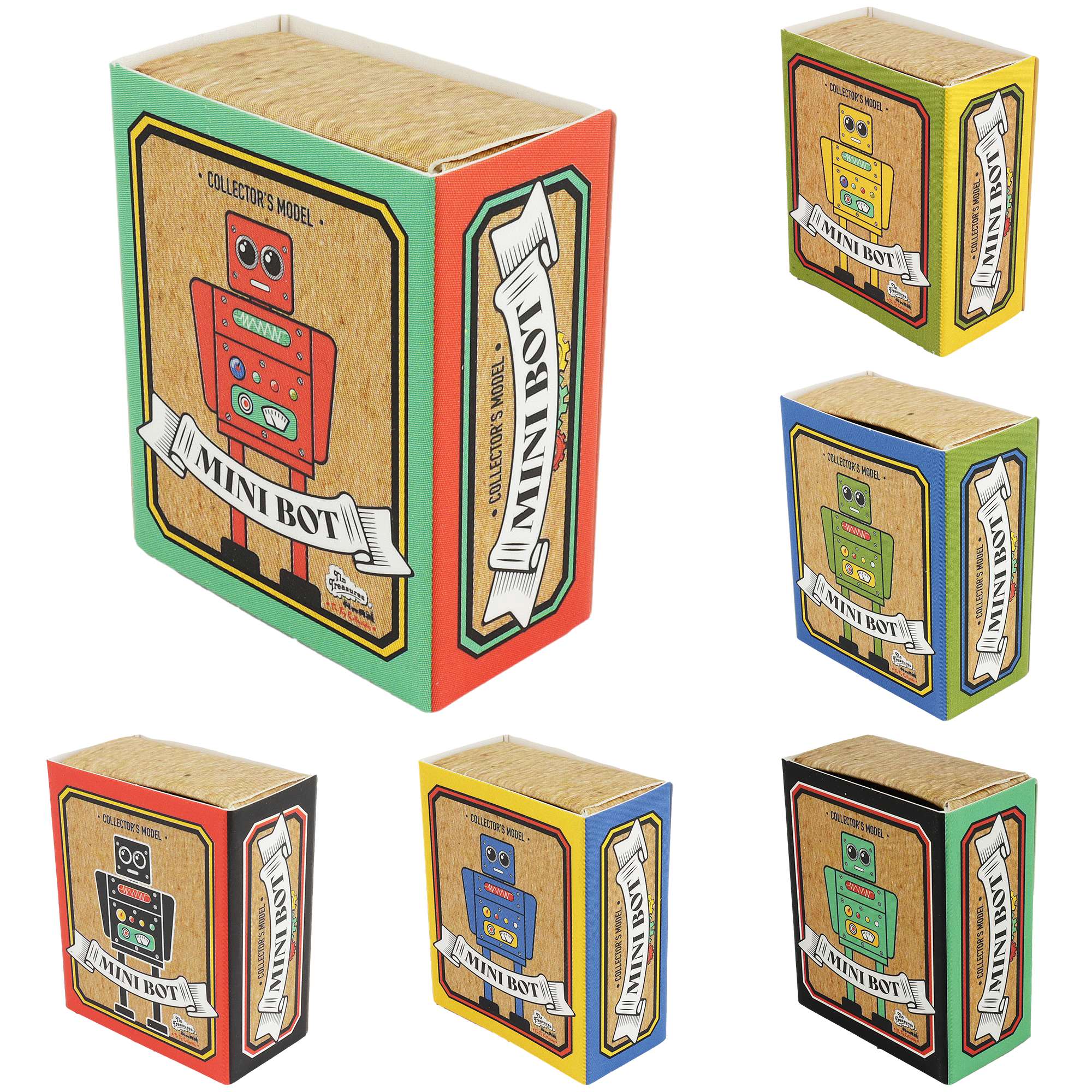 Tribal Trade GmbH – wholesale Dekorativ statyett – 6-pack plåtleksak mini robot mini figur plåtrobot3