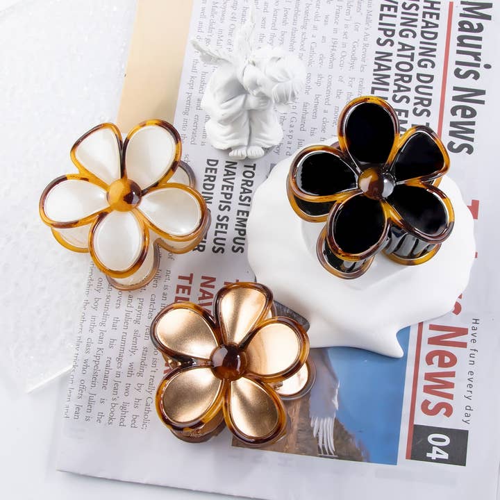 NINEXIS - Wholesale Hair Clip - Women's - CWAHA1318_FLOWER SHAPE HAIR CLAW CLIP