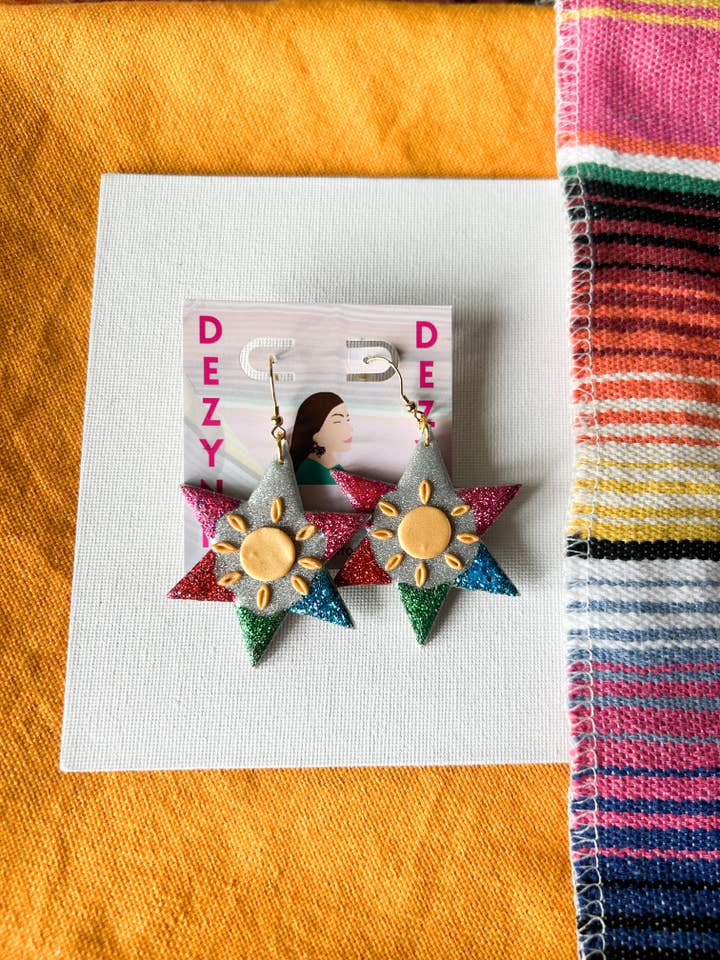 Piñatas de Posada earrings for wholesale by Dezynr Shop