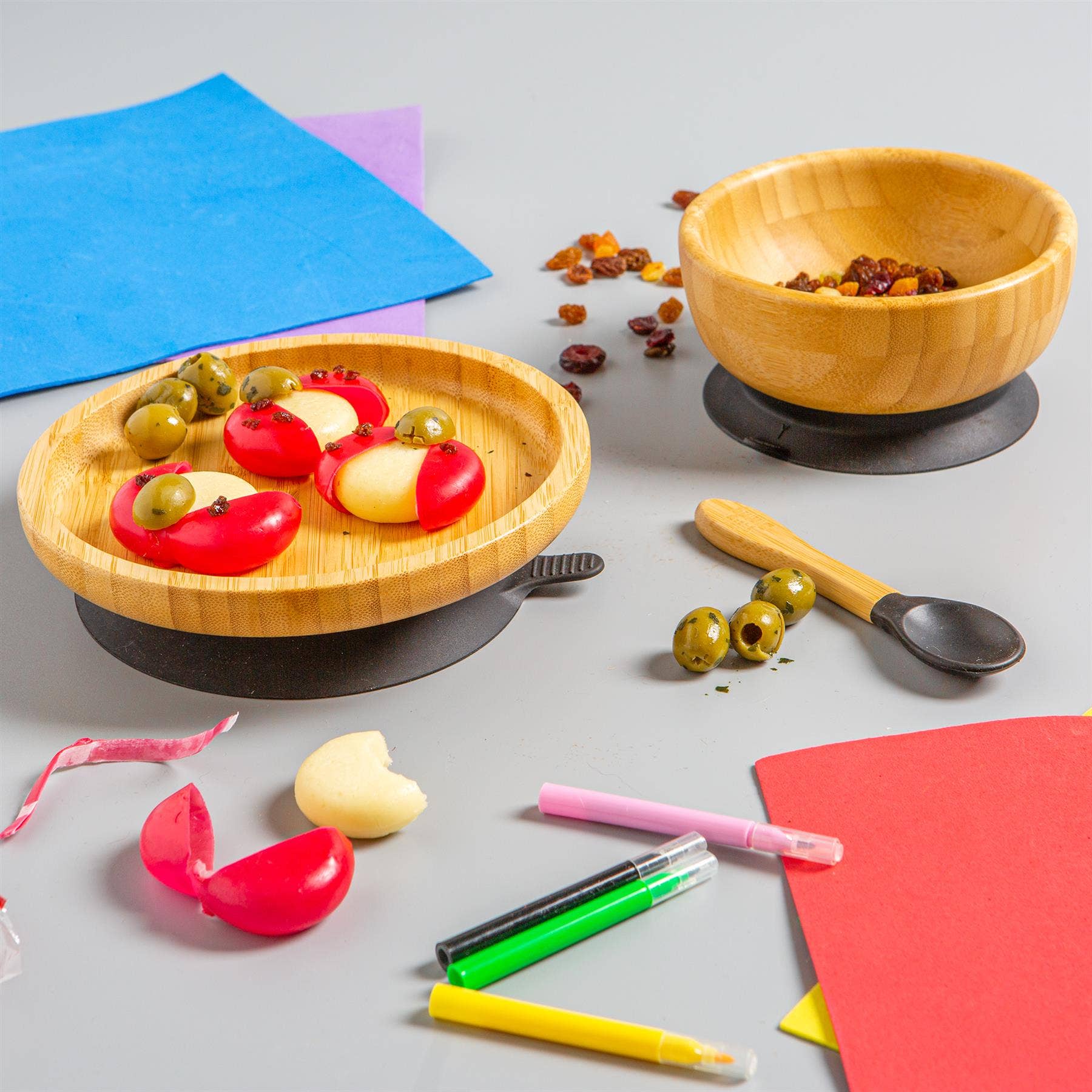 Rinkit Ltd – Engroshandel Middagstallerken – Børn og baby – Lille spisestue børn bambus suge rund plade26