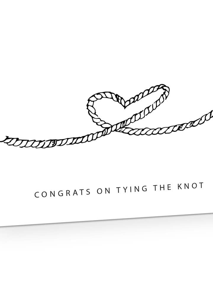 TYING THE KNOT Greeting Card for wholesale by Two Brides Presents