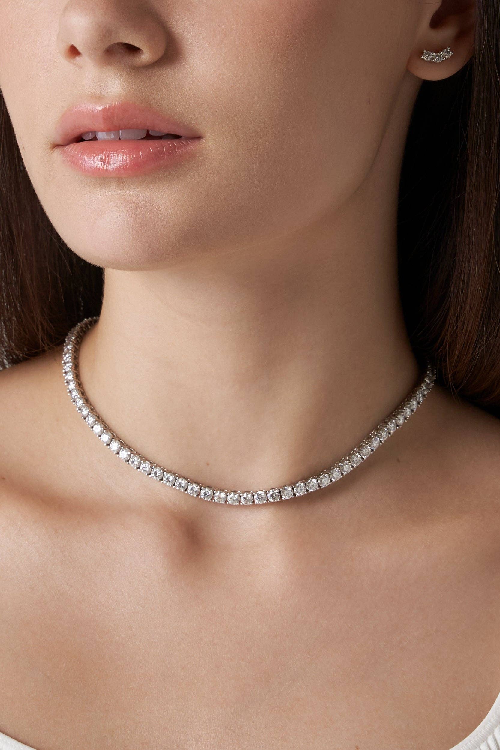 El&Elle – wholesale Link & chain necklace – Round Cut Moissanite Tennis Necklace1