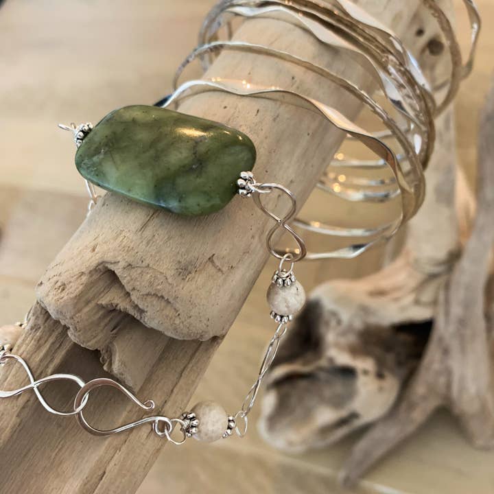 Barefoot on the Bay - Wholesale Beaded Bracelet - Irish Collection - Connemara Marble Infinity Bracelets