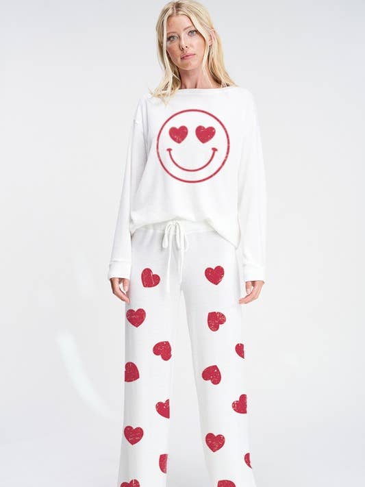 Lemon Tree - Wholesale Lounge Set - Women's - Heart smile sleep lounge wear set10