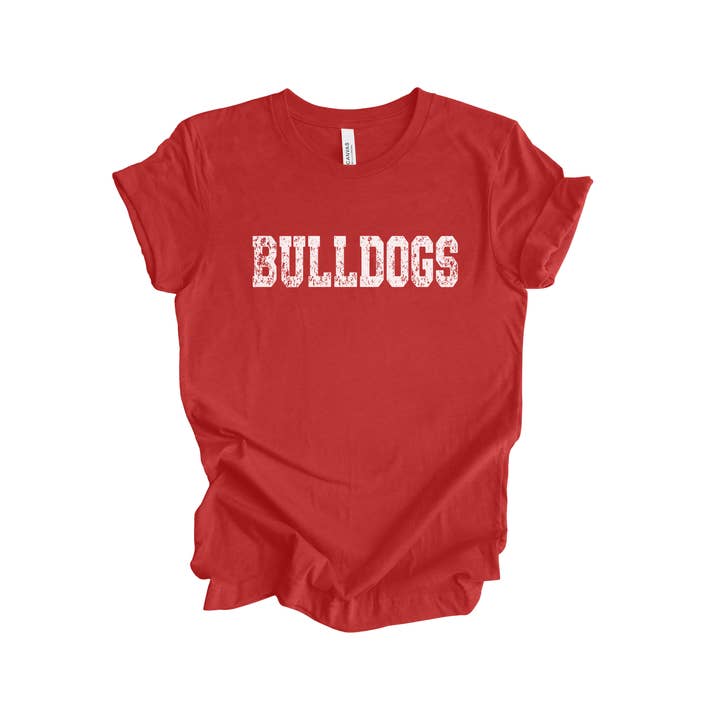 Fan Gear Central - Wholesale Screen Printed T-Shirt - Women's - Bulldogs School Mascot Graphic T-Shirt5