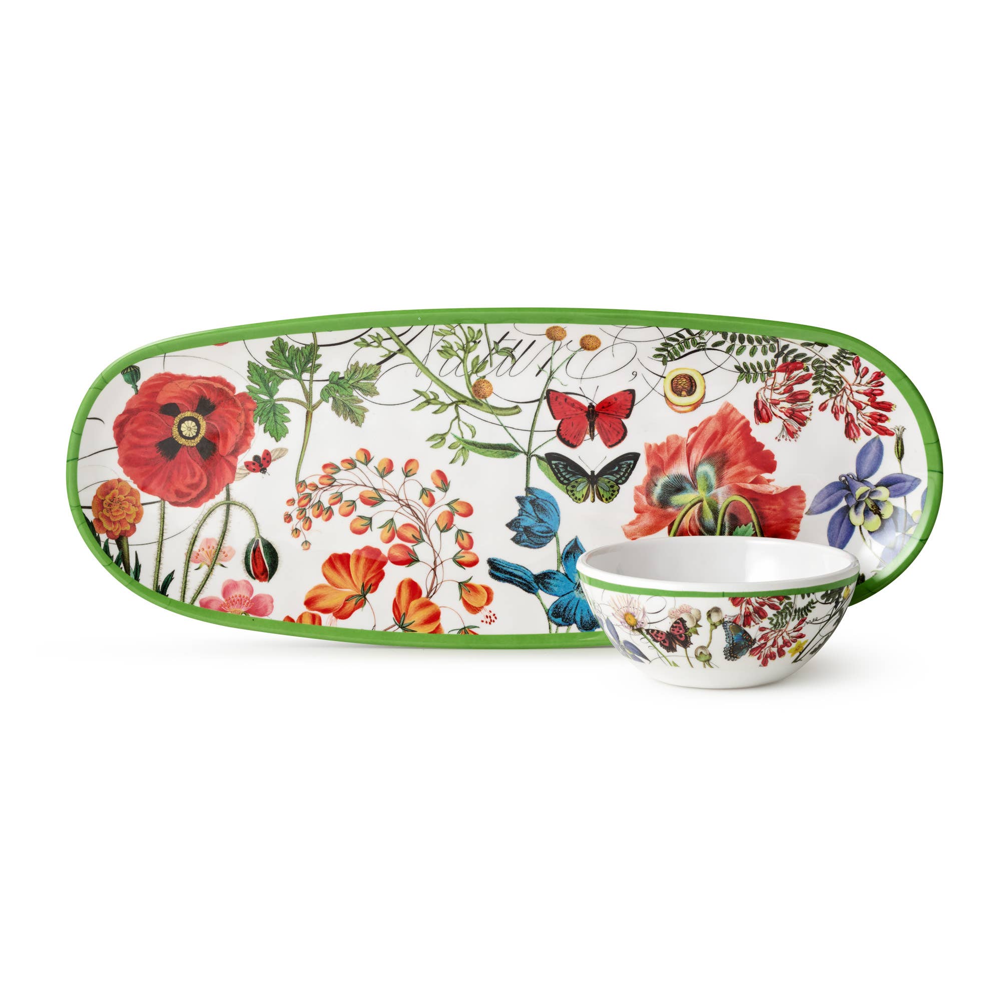 Certified International - Wholesale Condiment/Dip Bowl - Greenhouse Melamine Oval Tray with Dip Bowl3