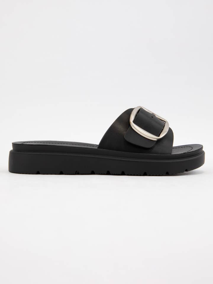 CCOCCI - Wholesale Sandals - Women's - DELIGHT BIG BUCKLE STRAP SEMI PLATFORM SANDALS
