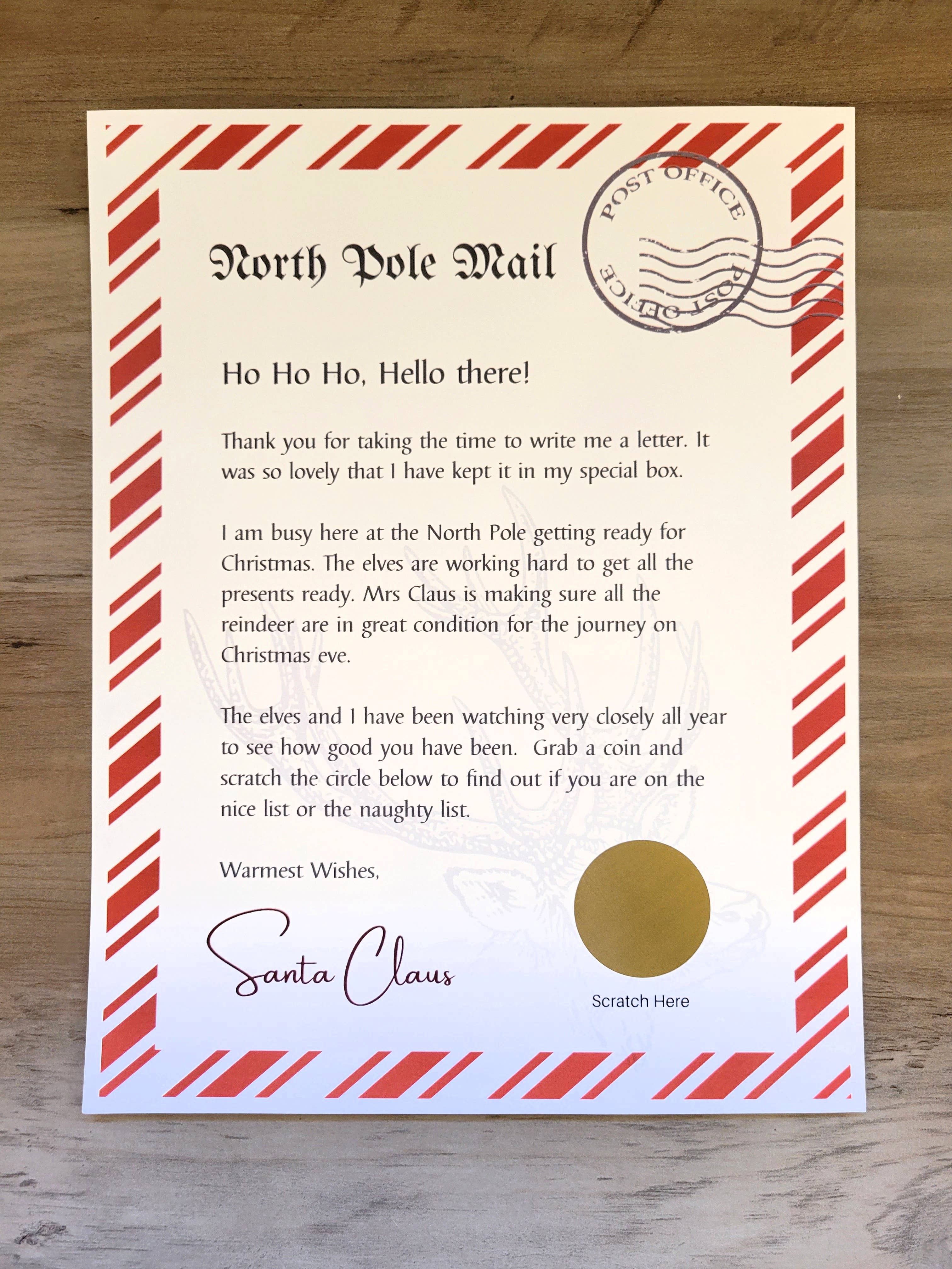 Scratch Away - Wholesale Christmas Card - Scratch OFF Christmas Letter From Santa - Nice List1