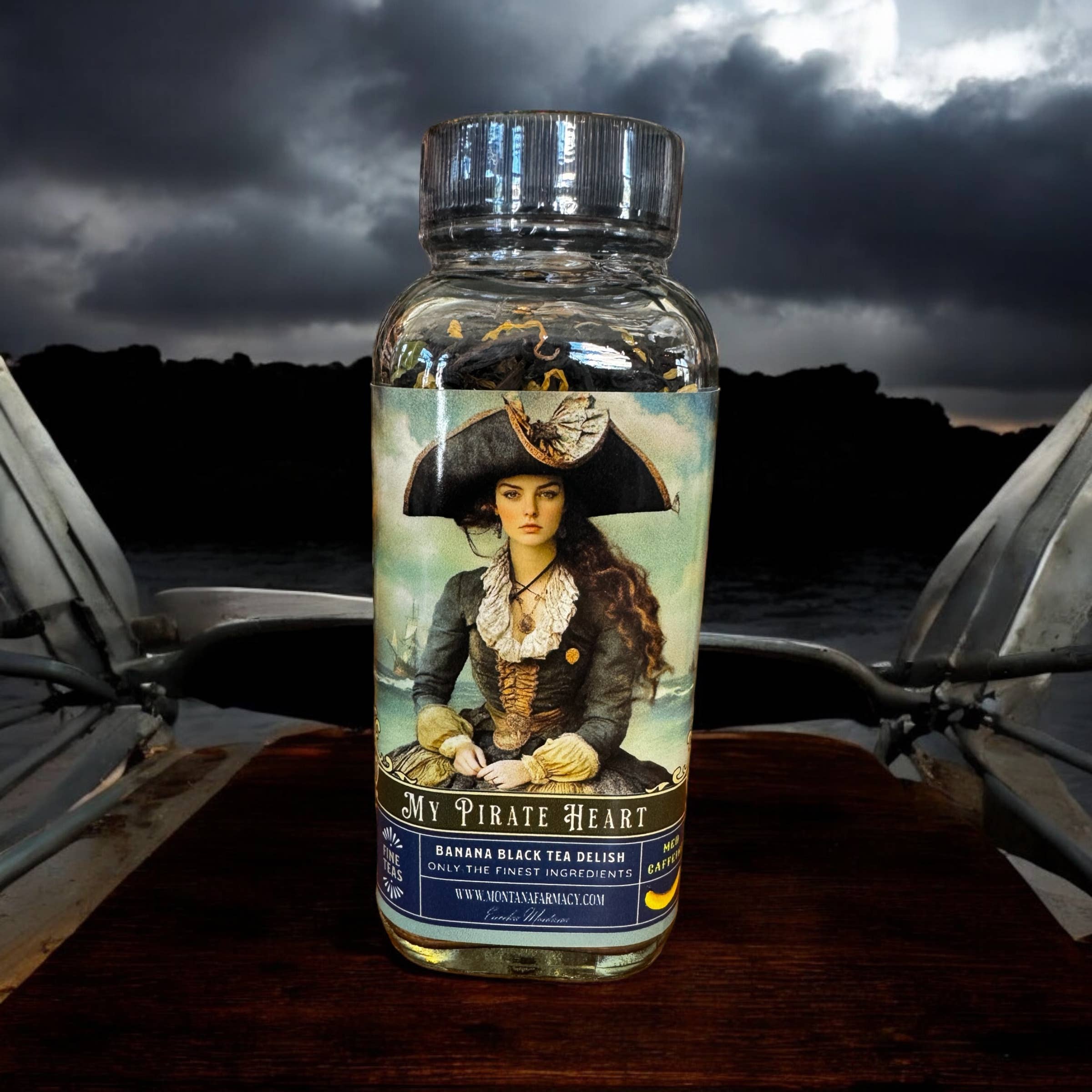 Montana Farmacy - Wholesale Loose Tea - MY Pirate Heart Banana Tea Beautiful Vintage Pirate Lady Jar2